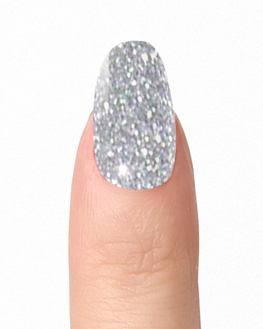 Silver Glitter - Nail Polish Wraps