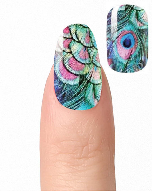 Peacock Glitter - Nail Polish Wraps