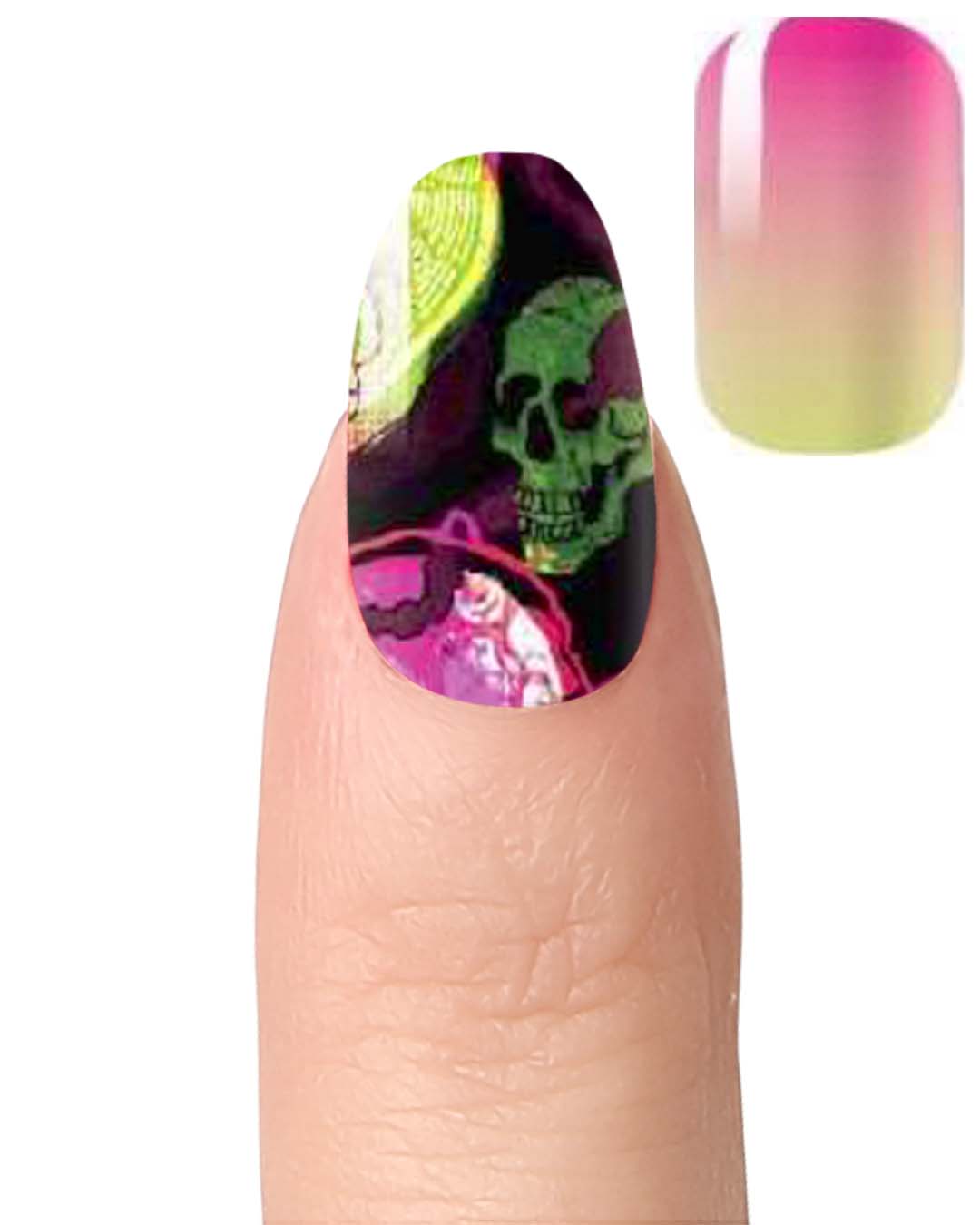 Neon Skulls - Nail Polish Wraps